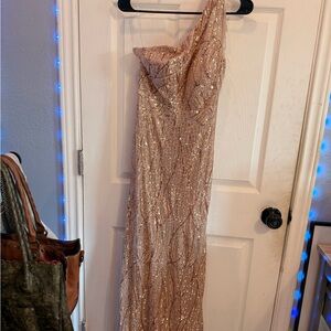 Sequin One-Shoulder Gown NEVER WORN